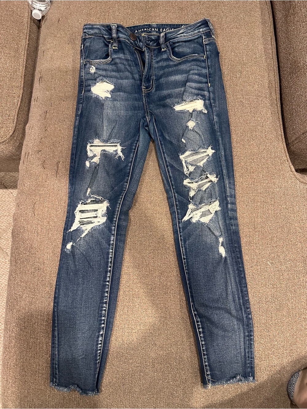 American Eagle Outfitters Women's Ripped Skinny Jeans - Blue